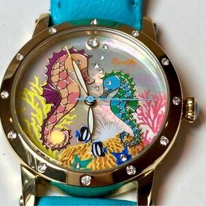 Sea Horse Watch with Teal Green/blue band